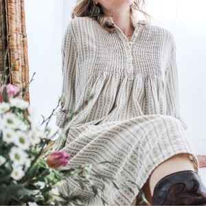 Vintage linen gardening dress/ gown